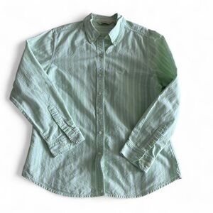 Eddie Bauer Light Green Striped Shirt